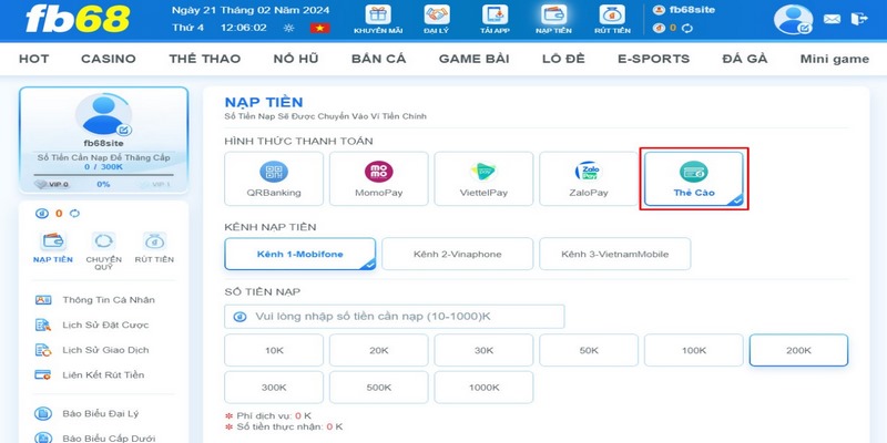 Những lưu ý cần thiết khi nạp tiền FB68 người chơi cần nắm